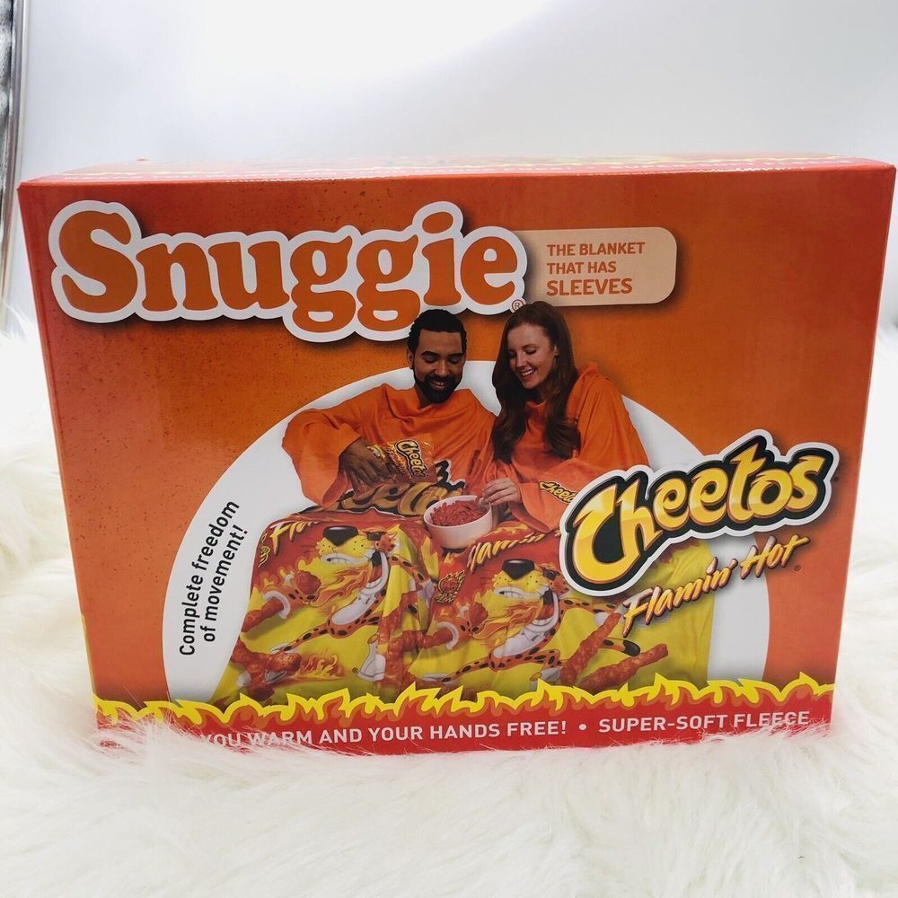 New Snuggie Flamin' Hot Cheetos 71" X 54" Blanket w Sleeves Christmas Gift 2023‎